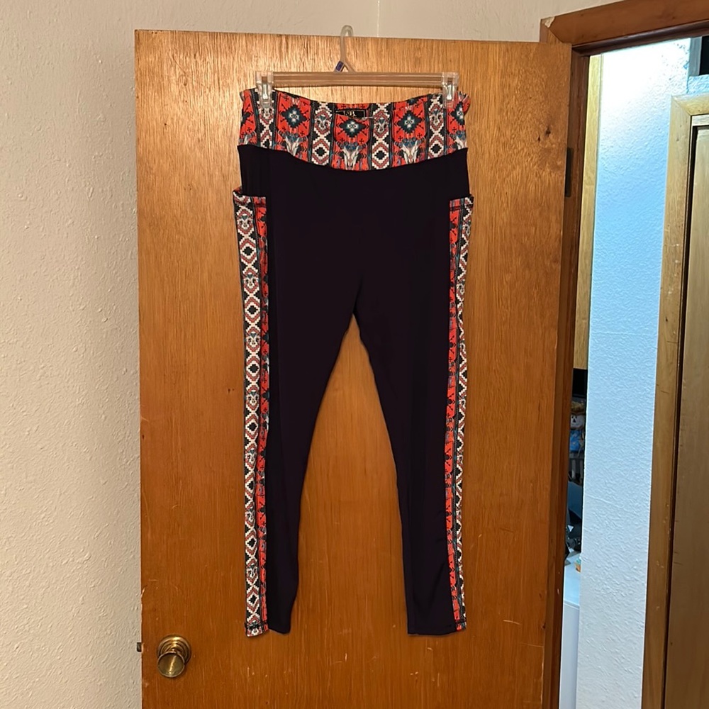 L&B stretch Cow skull western tights